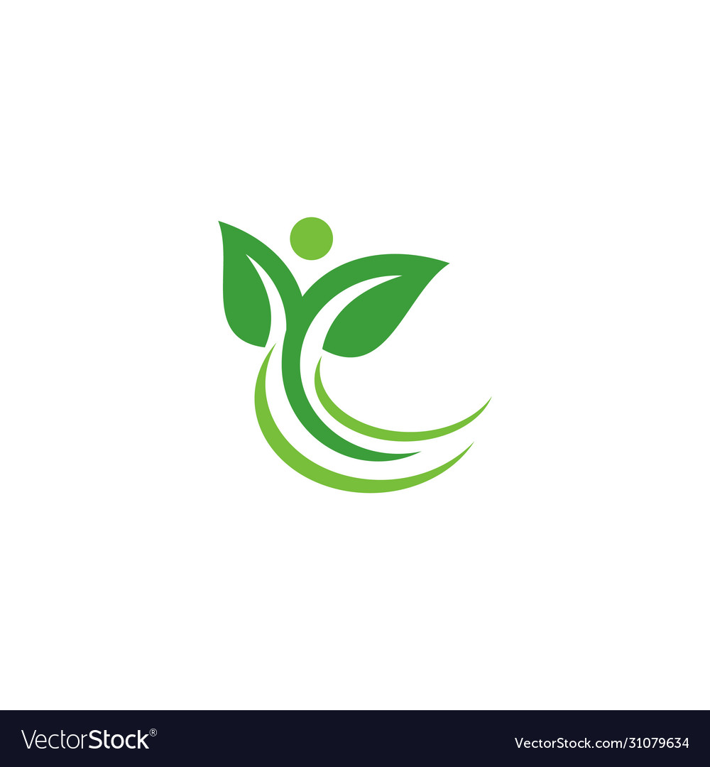 Eco Icon Green Leaf Isolated Royalty Free Vector Image