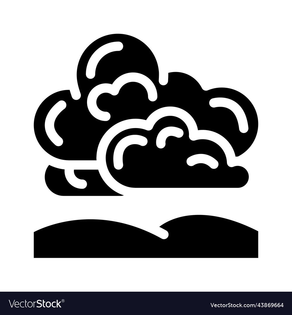 Overcast Weather Glyph Icon Royalty Free Vector Image