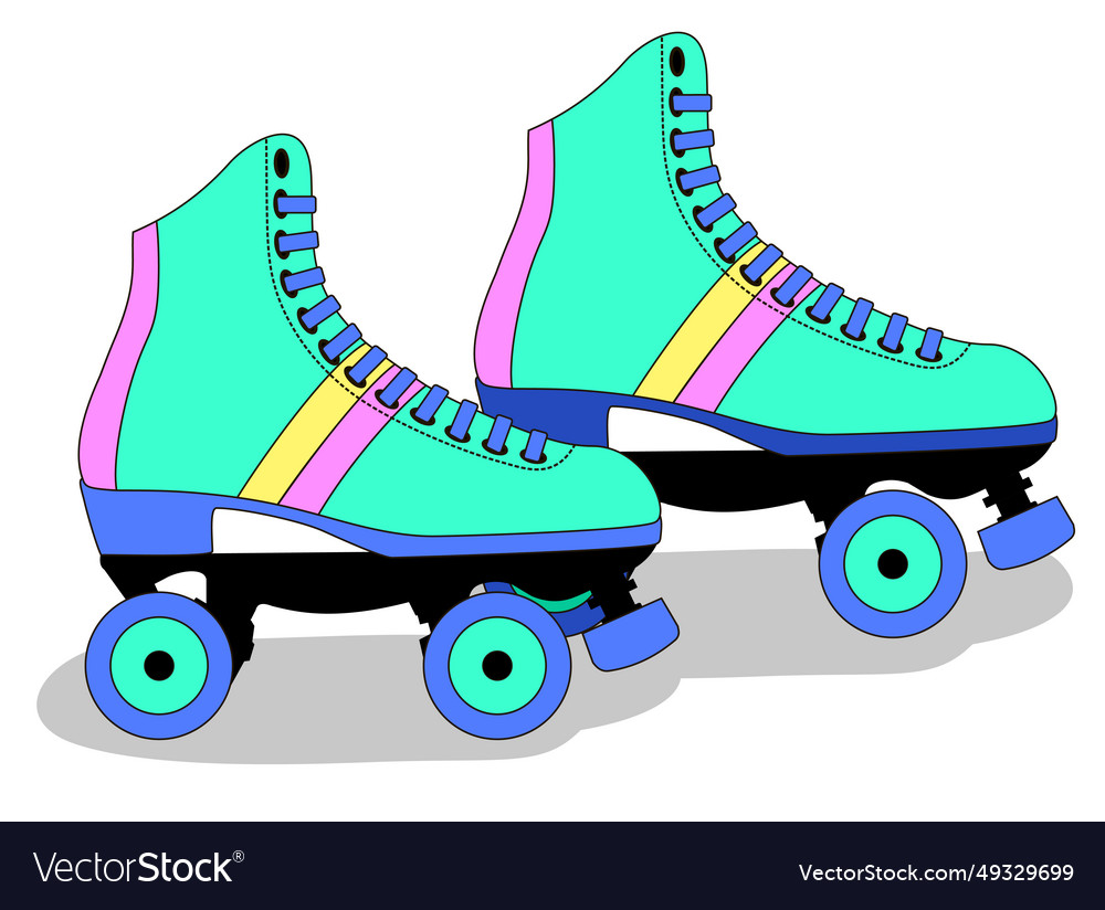 Roller Skates Pair Of Vintage Retro Quad Vector Image