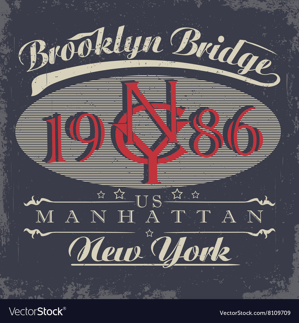 New York Typography T Shirt Graphics Royalty Free Vector