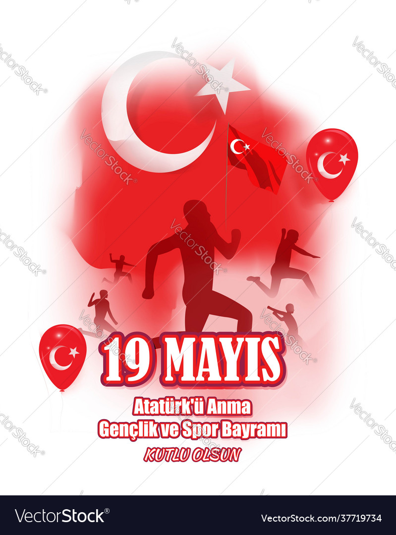 Concept Mayis Atat Rk Anma Gen Lik Ve Spor Vector Image