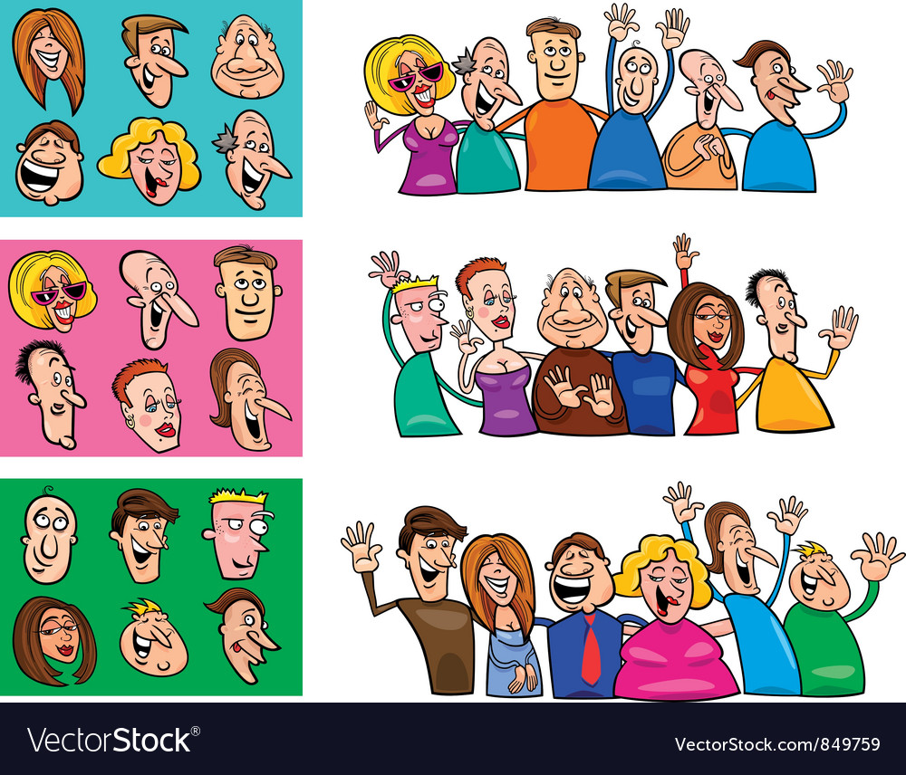 Happy People Set Royalty Free Vector Image VectorStock