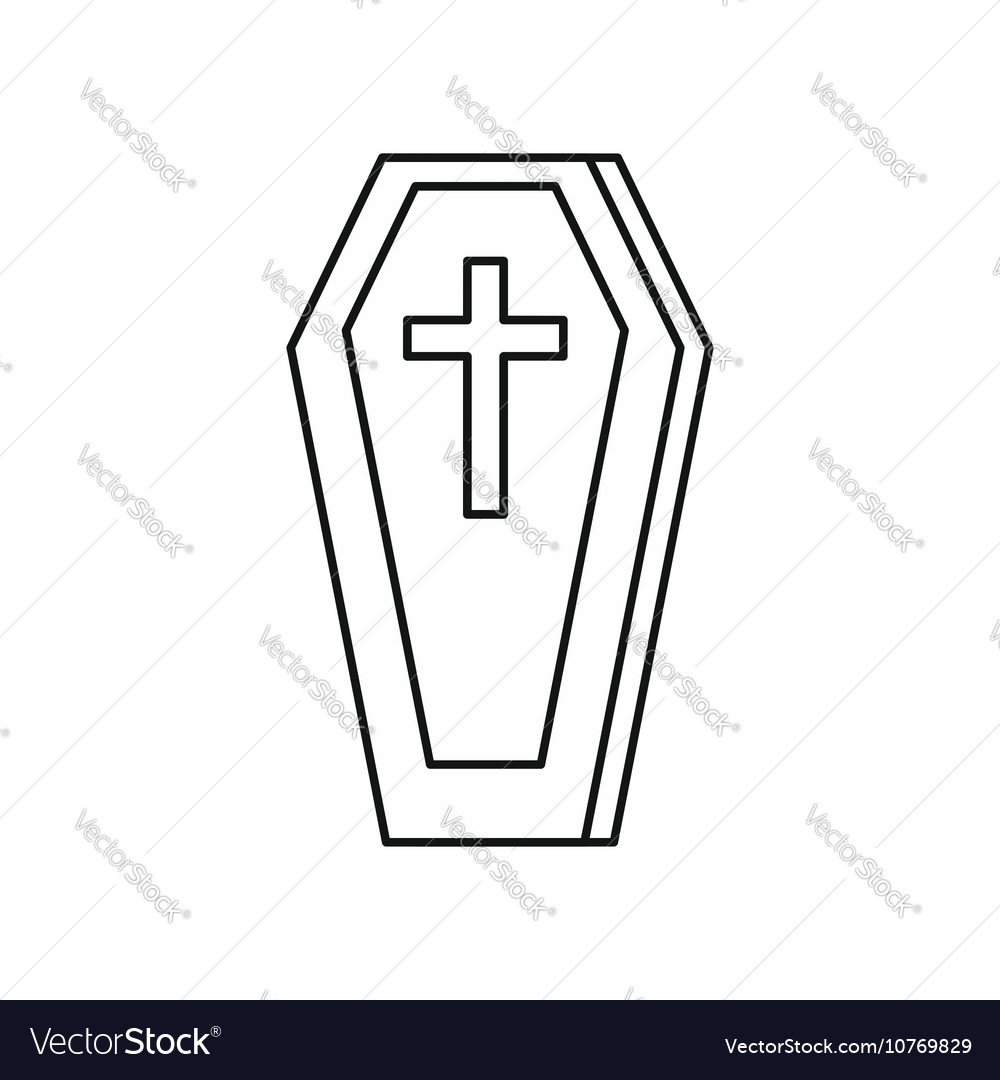 Coffin Icon Outline Style Royalty Free Vector Image