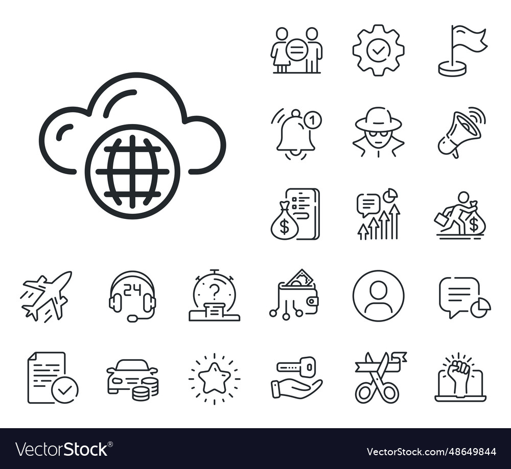 Cloud Computing Line Icon Internet Data Storage Vector Image