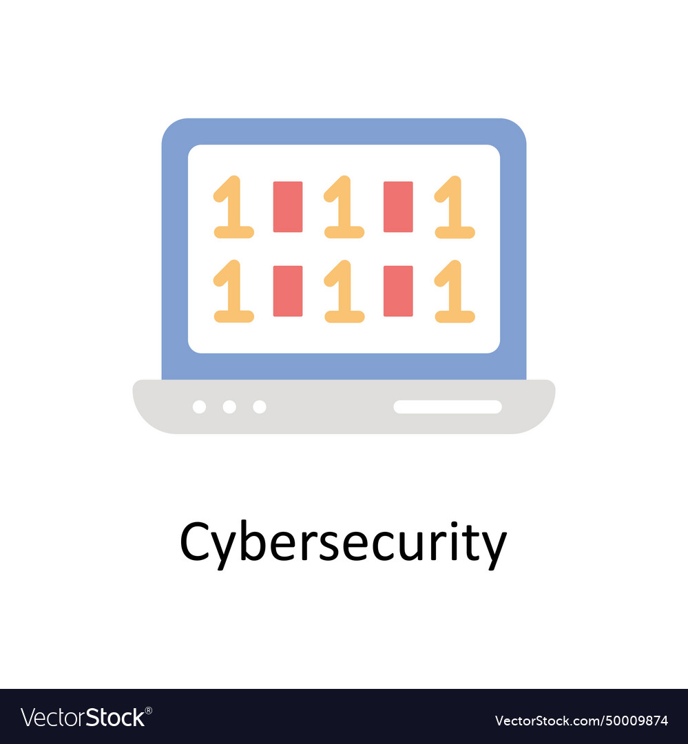 Cyber Security Flat Icon Style Royalty Free Vector Image