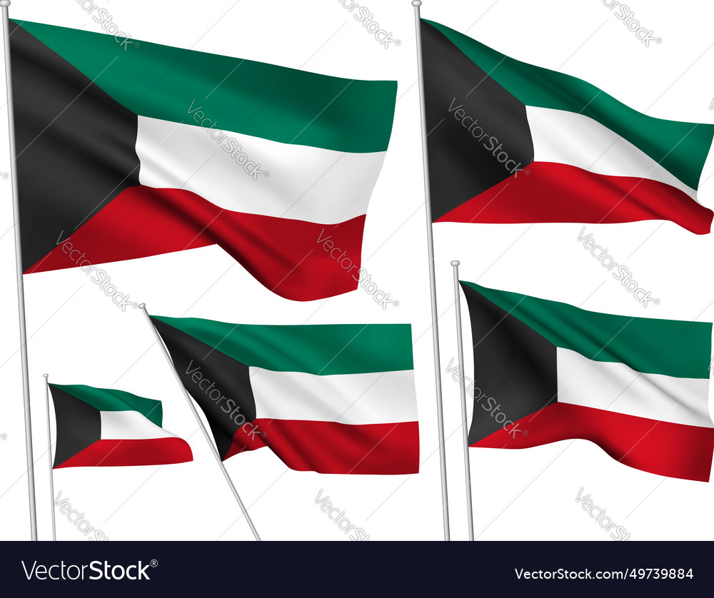 Flags Of Kuwait Royalty Free Vector Image VectorStock