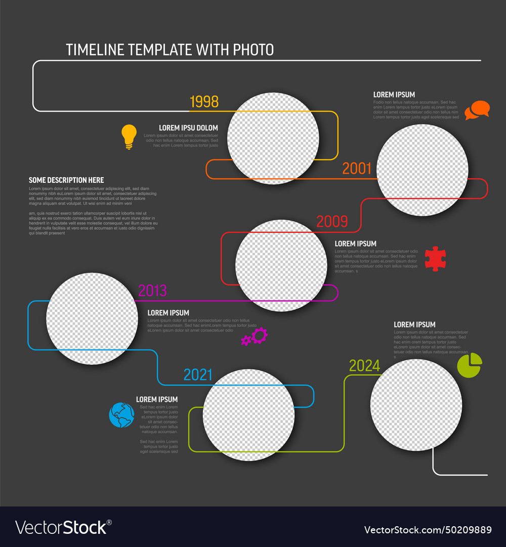 Infographic Company Milestones Timeline Template Vector Image