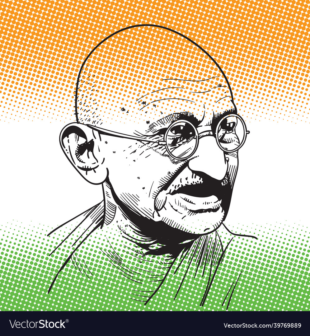 Mohandas Karamchand Gandhi Royalty Free Vector Image