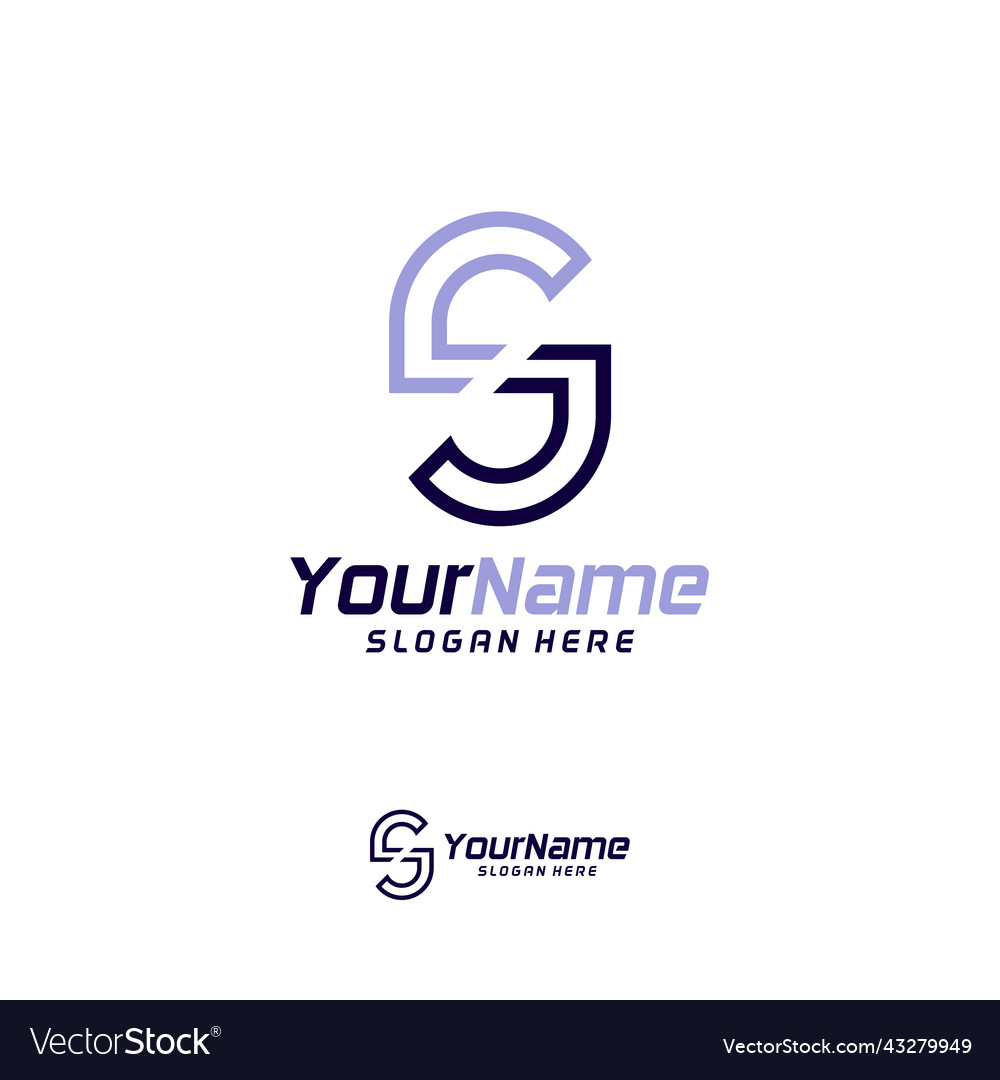 Letter Sg Logo Design Template Initial Gs Vector Image