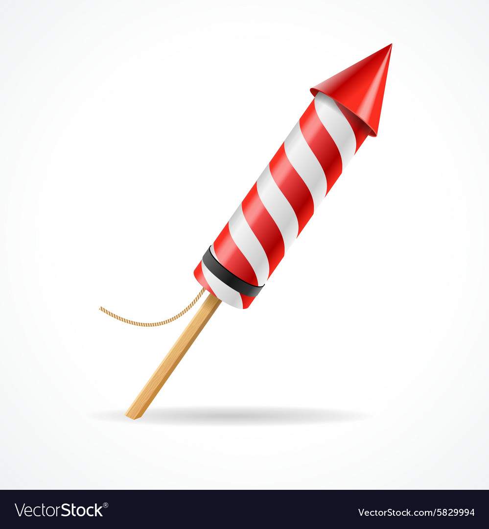 Firework Red Rocket Royalty Free Vector Image Vectorstock