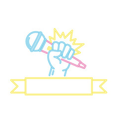 Hand With Microphone Karaoke Royalty Free Vector Image