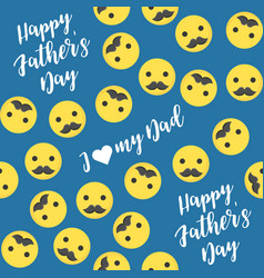 Seamless Pattern Of Fathers Day Flat Set Icons On Vector Image