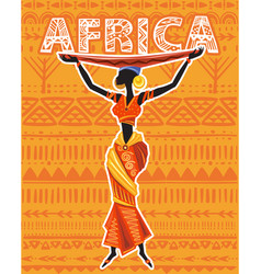 African Woman On Ethnic Background Royalty Free Vector Image