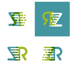 Xr Letters Logo With Accent Speed Green And Blue Vector Image