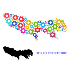 Mechanics Mosaic Map Osaka Prefecture Royalty Free Vector