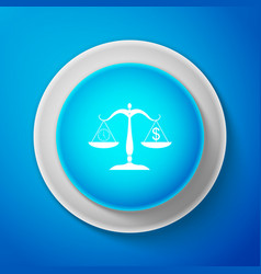 Scale Weighing Money And Time Icon Isolated Vector Image