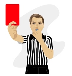 Referee Blowing Whistle With Arms Folded Vector Image