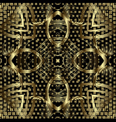 Gold Lines 3d Seamless Pattern Floral Half Tone Vector Image