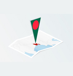 Isometric Paper Map Of Mozambique With Triangular Vector Image