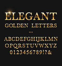 Calligraphic Golden Letters Vintage Elegant Gold Vector Image