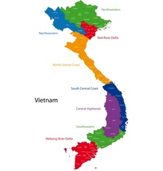 Vietnam Administrative And Political Map With Flag