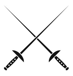 Crossed Rapiers Icon Simple Style Royalty Free Vector Image