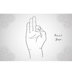 Element Yoga Jnana Mudra Hands With Mehendi Vector Image