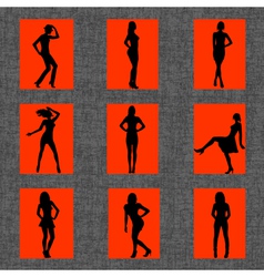 Set Of Sexy Women Silhouettes Royalty Free Vector Image