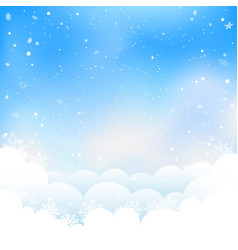 Cartoon Clouds Snow Falls Royalty Free Vector Image