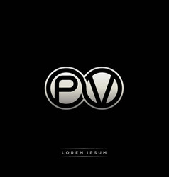 Pv Initial Letter Linked Circle Capital Monogram Vector Image