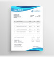 Modern Blue Creative Invoice Template Design Vector Image