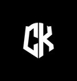 Ck Logo Monogram With Negative Space Circle Vector Image