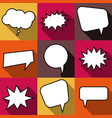 Set Nine Cartoon Comic Balloon Speech Bubbles Vector Image