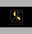 Sy Golden Letter Logo With Cutted And Intersected Vector Image