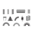 Metal Spring Set Spiral Coil Flexible Icon Wire Vector Image