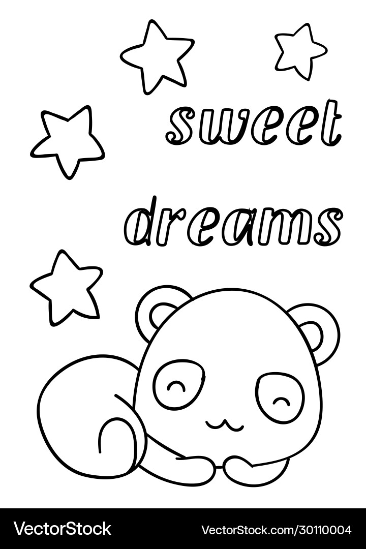 Coloring pages black and white cute hand drawn Vector Image