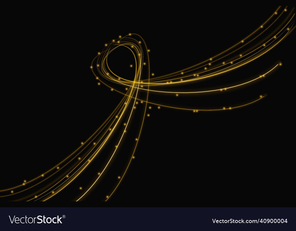 Golden line art abstract light effect style Vector Image