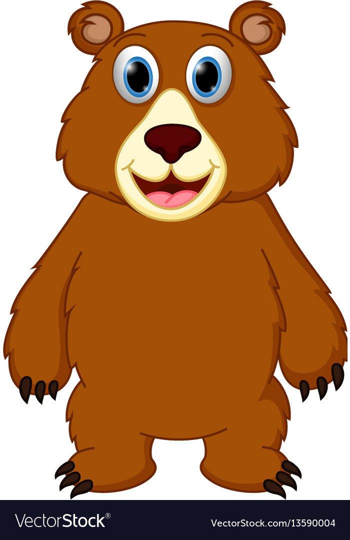 Happy bear cartoon Royalty Free Vector Image - VectorStock