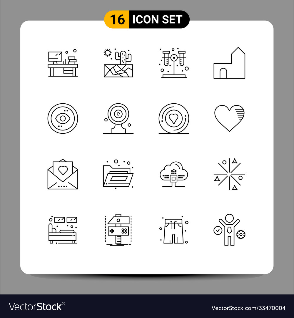 Set 16 modern ui icons symbols signs Royalty Free Vector