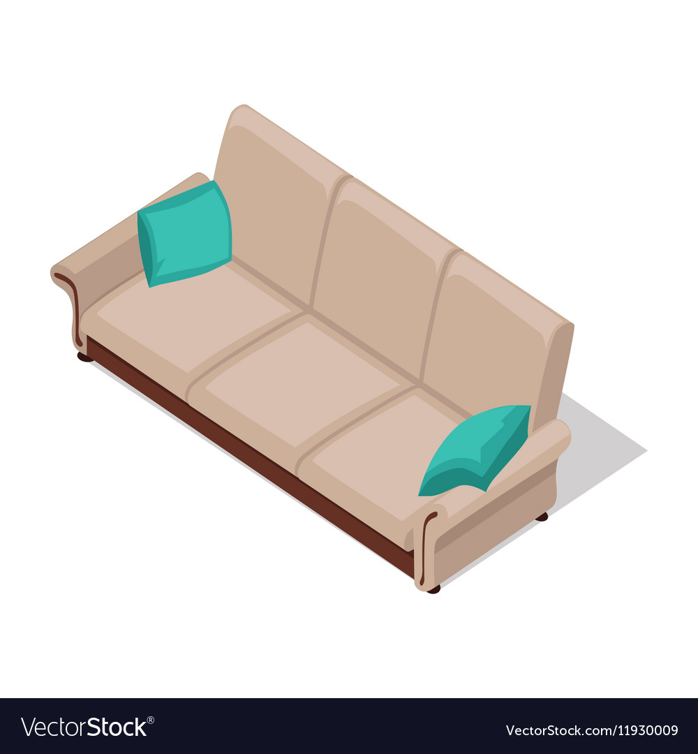 Beige Sofa In Isometric Projection Royalty Free Vector Image Beige Sofa In Isometric Projection Vector Image