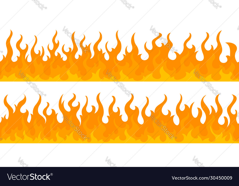 Fire flame frame borders Royalty Free Vector Image