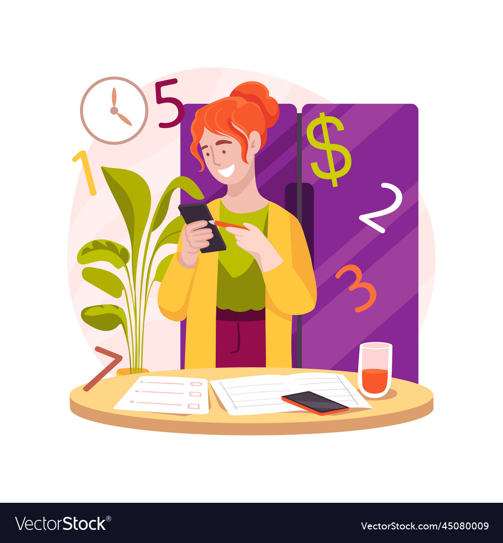 Homeschool budget isolated cartoon royalty free vector image