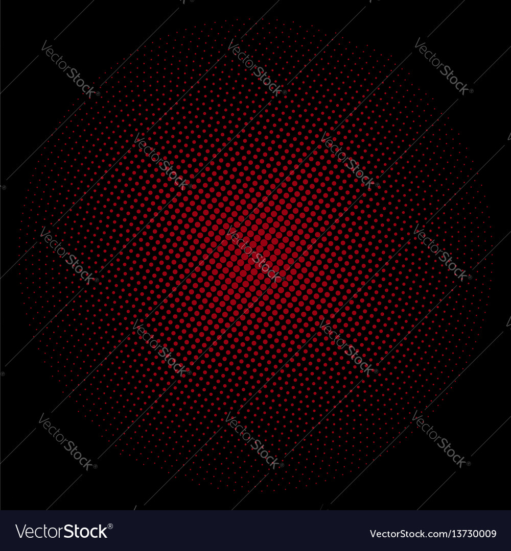 Red circle of dots on a black background Vector Image