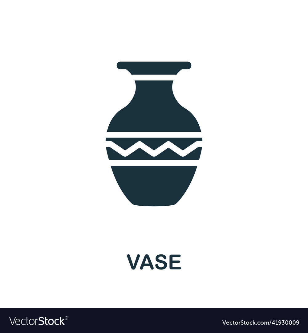 Vase icon monochrome simple icon Royalty Free Vector Image