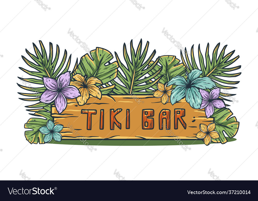 Design hawaii tiki bar and surfing ethnic surf Vector Image