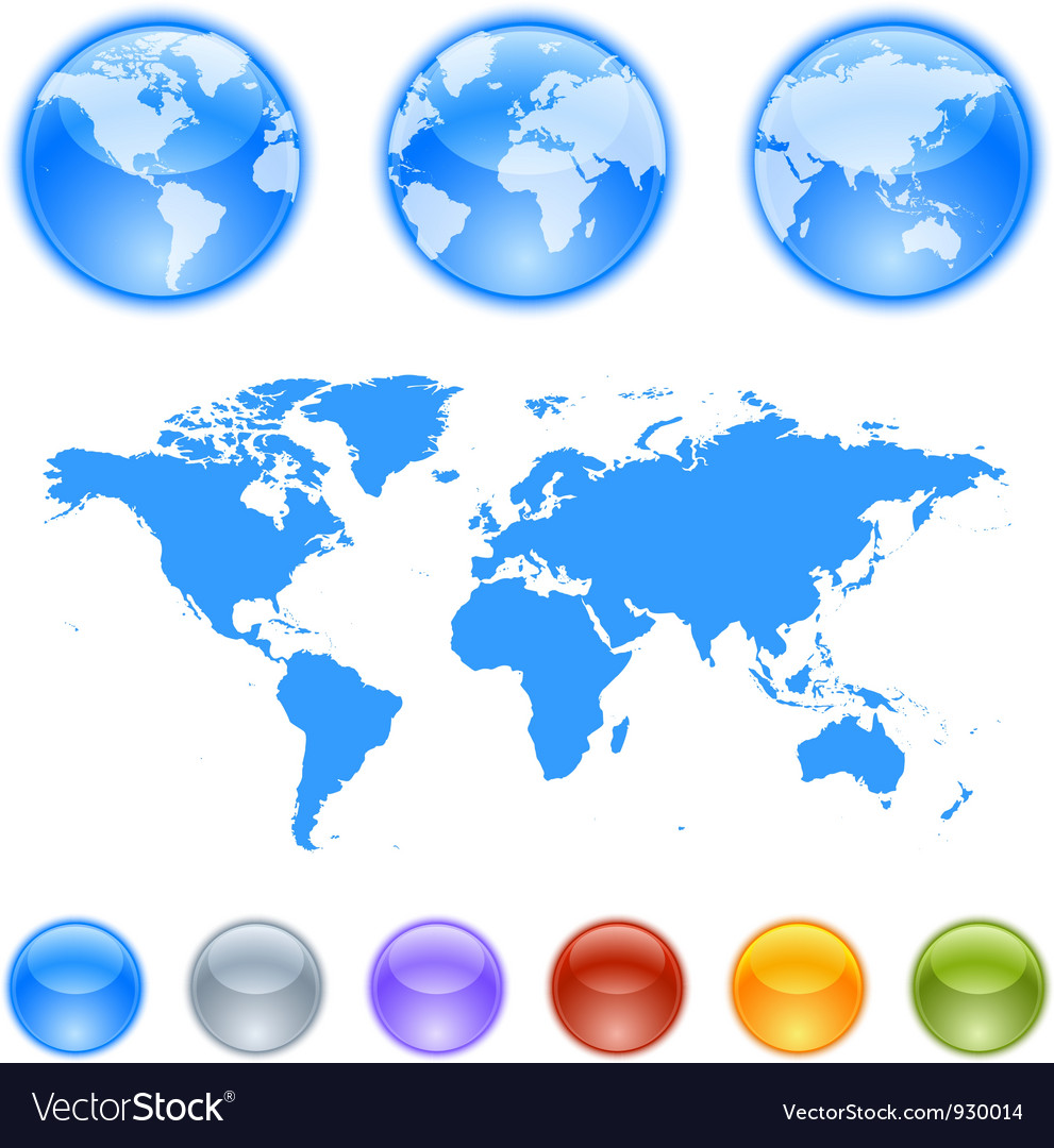 Earth globes creation kit Royalty Free Vector Image