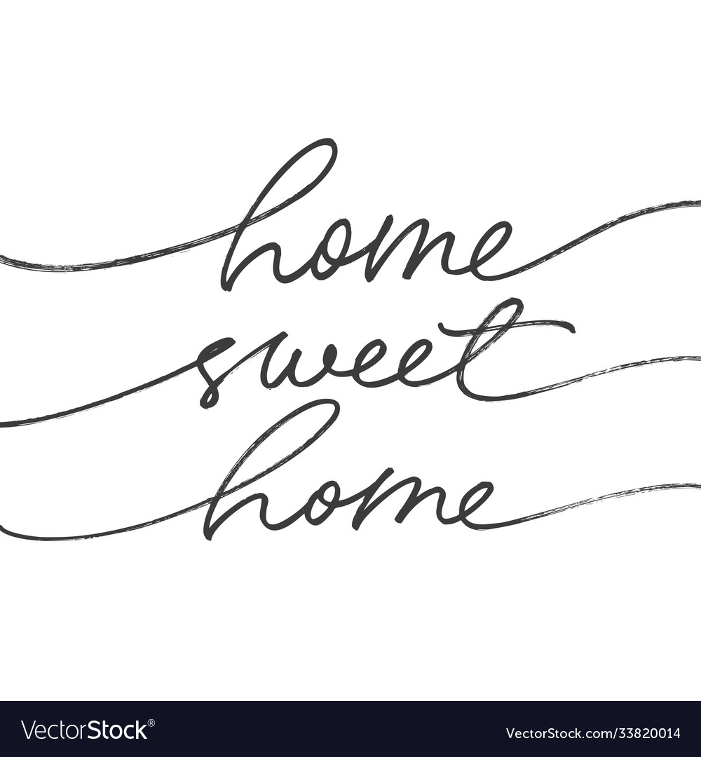 Home sweet home ink brush lettering Royalty Free Vector