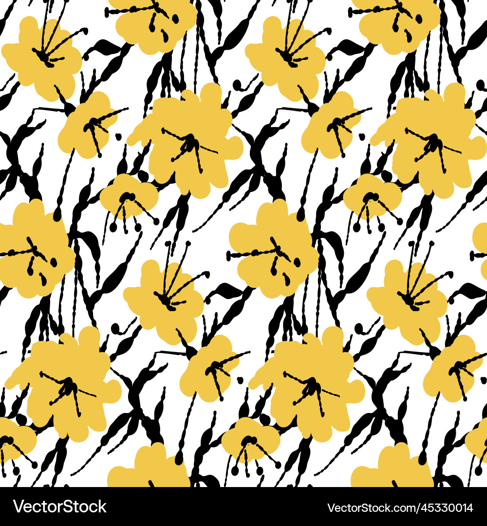 Seamless pattern with flowers Royalty Free Vector Image