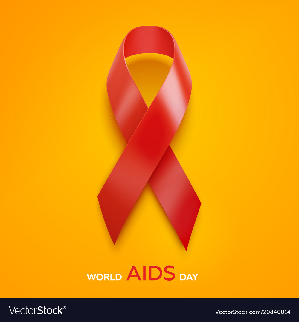 World Aids Day Concept Aids Awareness Red Ribbon Vector Image 