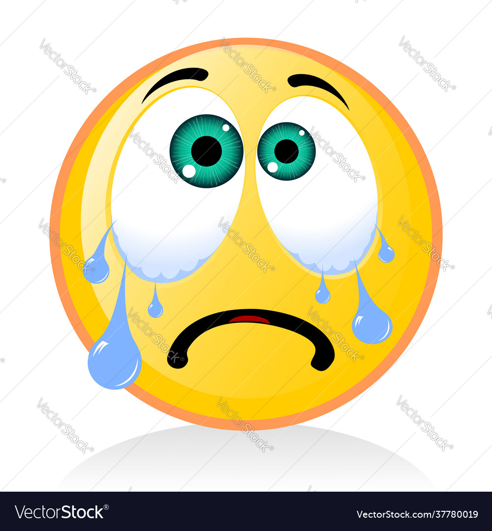 Emoji Emoticon Crying Royalty Free Vector Image 9848